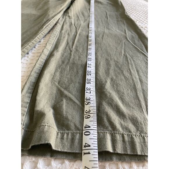 New York & Co Green Linen‎ Wide Leg Chino Pants Sz 14 - Picture 8 of 12